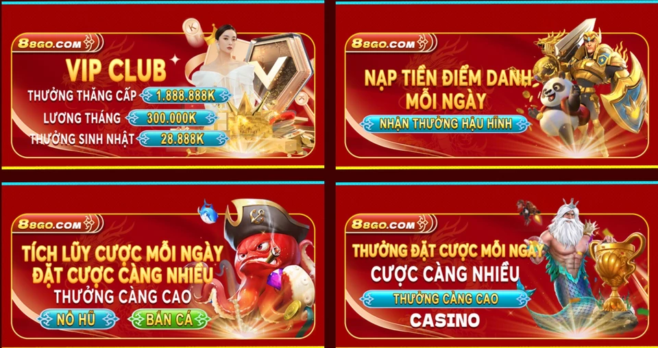 Giao diện chuyên mục khuyến mãi 88GO nổi bật và bắt mắt